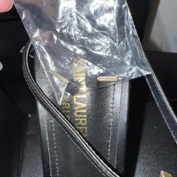 Yves Saint Laurent Black and Gold Heels with Stiletto Design - Picture 6 of 6